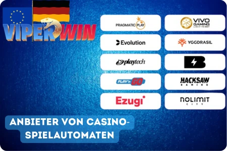 Anbieter von Casino Spielautomaten bei ViperWin – Pragmatic Play, Evolution, Yggdrasil, Playtech und weitere führende Software Provider für Slots und Live Spiele