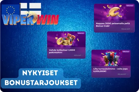 Ajankohtaiset bonustarjoukset ViperWin Casinolla