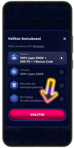 Viperwin bonusvalinta