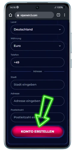 ViperWin Konto erstellen und E-Mail bestätigen