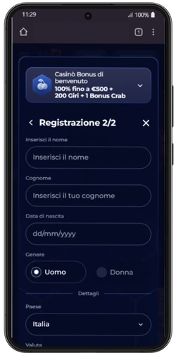 ViperWin registrazione step 2 dati personali